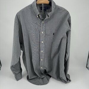 Ralph Lauren Yarmouth Mens Plaid Long Sleeve Button Down Shirt Size 17.5 x 34